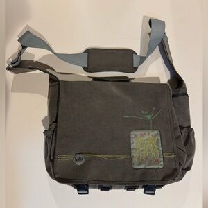 Haiku Gray Messenger/Laptop Bag with Embroidery
